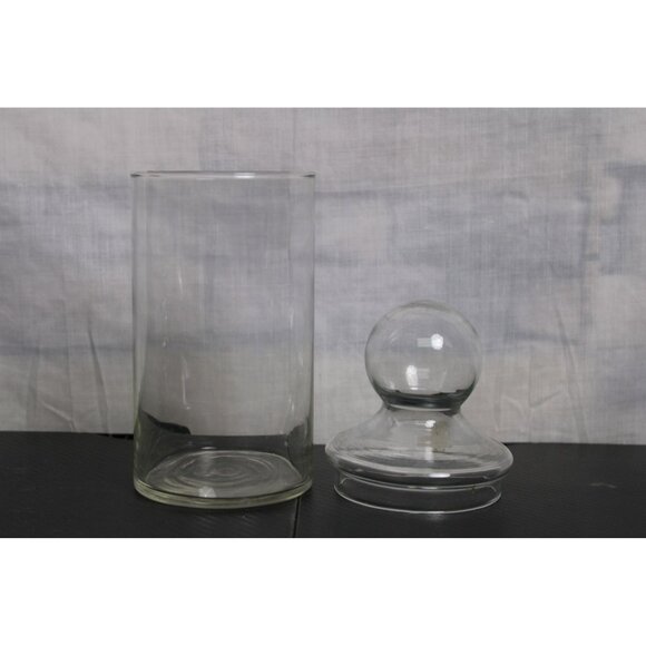 Vintage Apothecary Glass Jar w/Glass Top - Picture 2 of 6